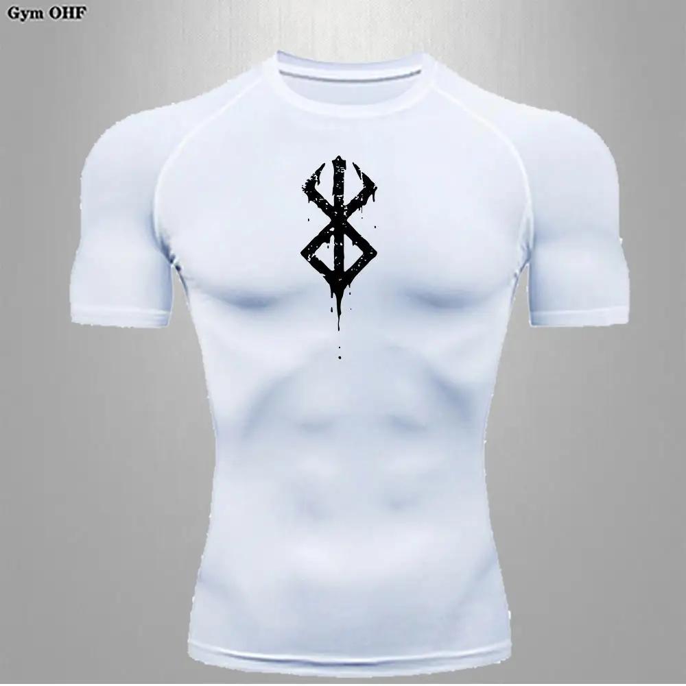 T-shirt à manches courtes Berserk Anime pour hommes, chemise de compression, course à pied, séchage