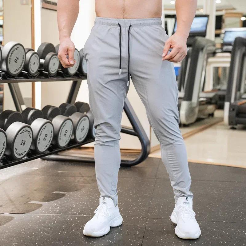 Ice inj- Pantalon de survêtement ultra-fin pour homme, pantalon de sport rafraîchissant, coupe sèche