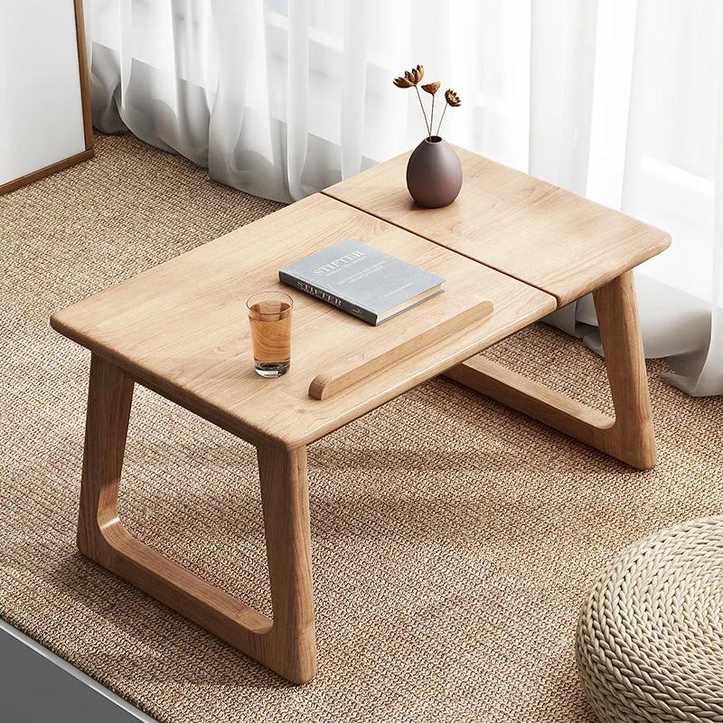 Bureau d'ordinateur Portable en bois massif, fenêtre japonaise, Tatami, lit Portable, Tables pliante