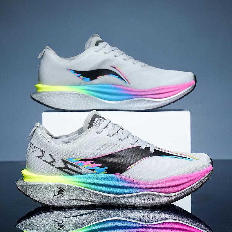 Chaussures de course Marathon avec plaque en carbone et coussin d'air pour hommes, respirantes, légè