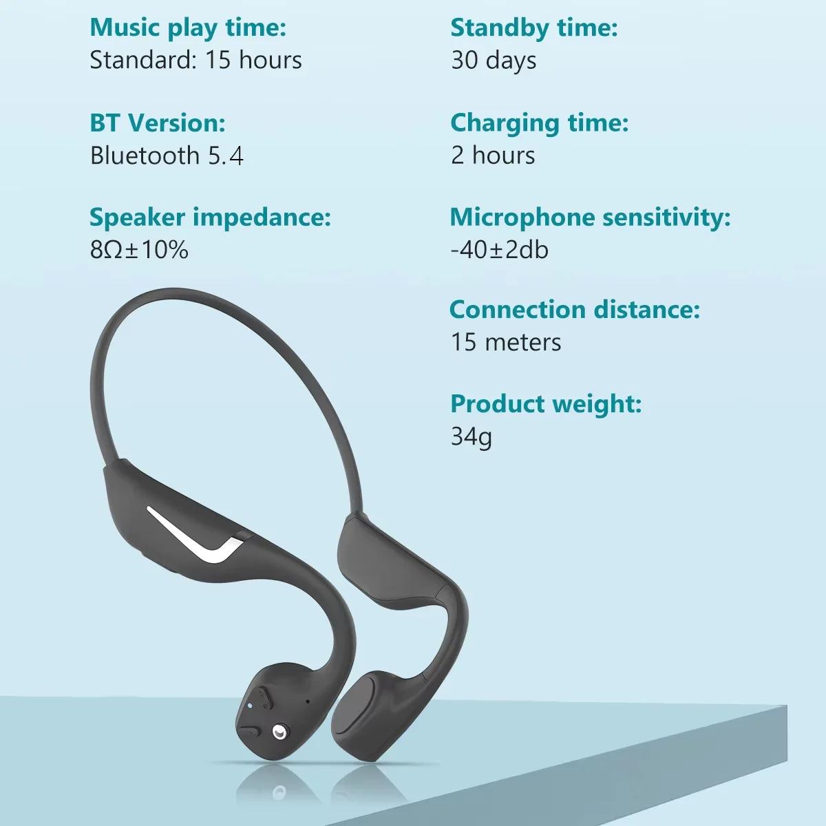 PARAMITA casque Bluetooth sans fil à Conduction osseuse BT5.4 double batterie très longue durée de v