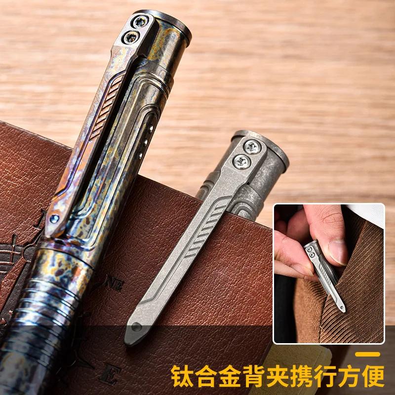 Stylo en alliage de titane EDC avec collection d'écriture, multifonctionnel, portable, extérieur, ou