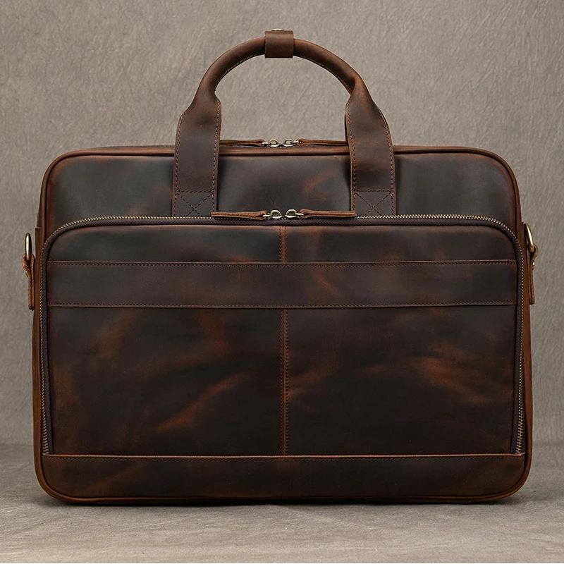 Étui à Bombes en Cuir group pour Homme, Sac d'Ordinateur, 14 15.6 Pouces, PC, Médecin, Avocat, Busin