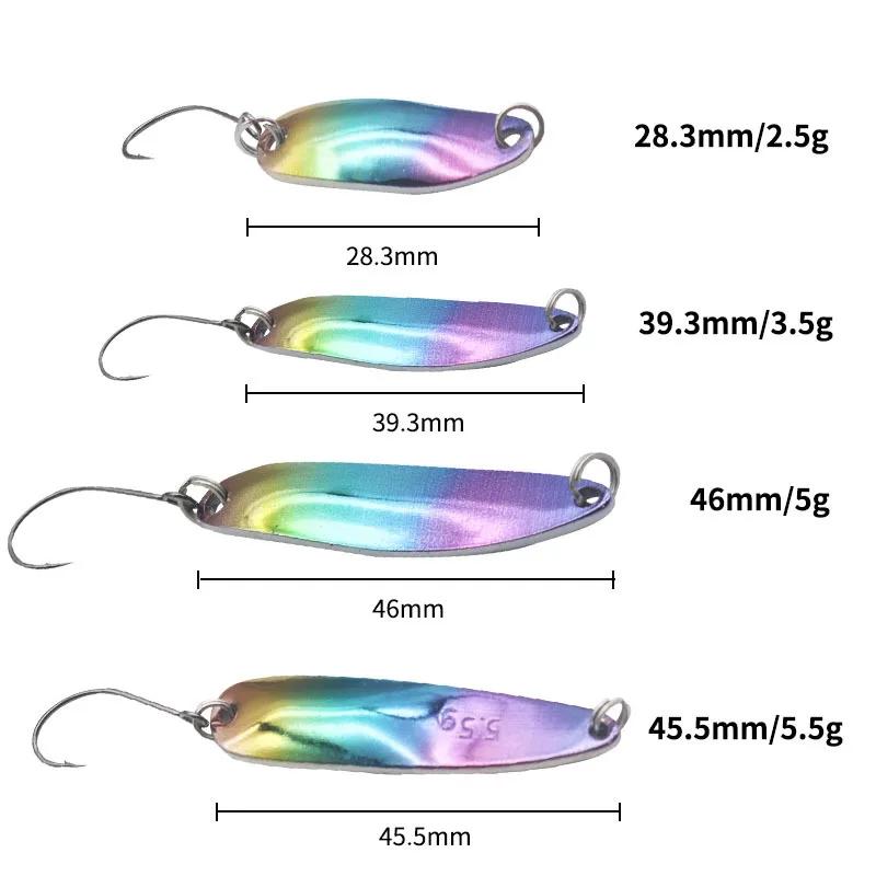 1 pièces cuillère appât 2.5g 3.5g 5g leurres de pêche Pesca appât dur rivière ruisseau bar d'eau dou