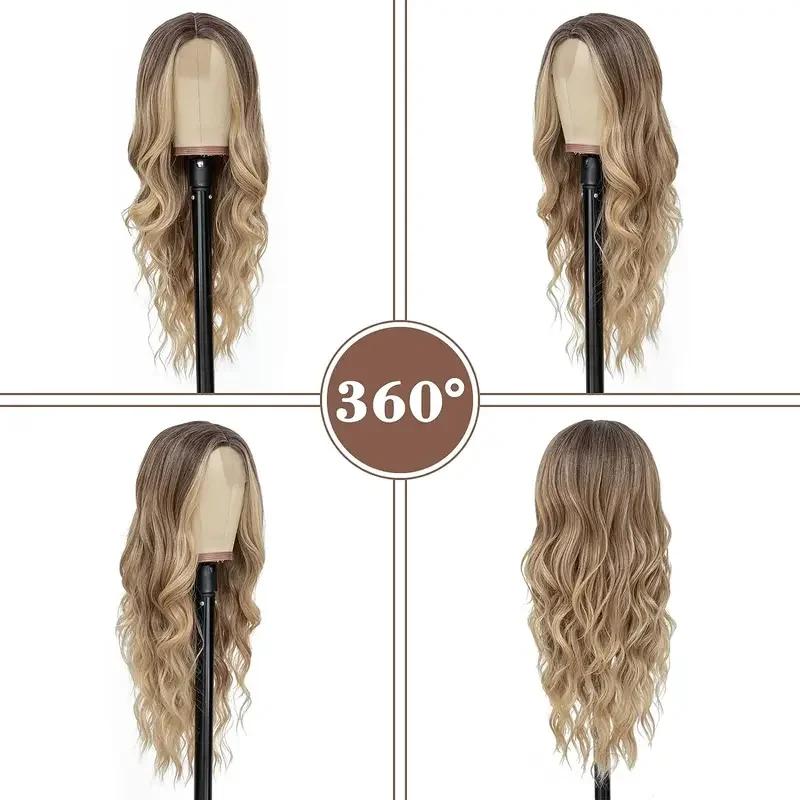 Cosplay Blonde femmes perruques Ombre Blonde perruque bouclée en liquidation sans colle rose noir vi