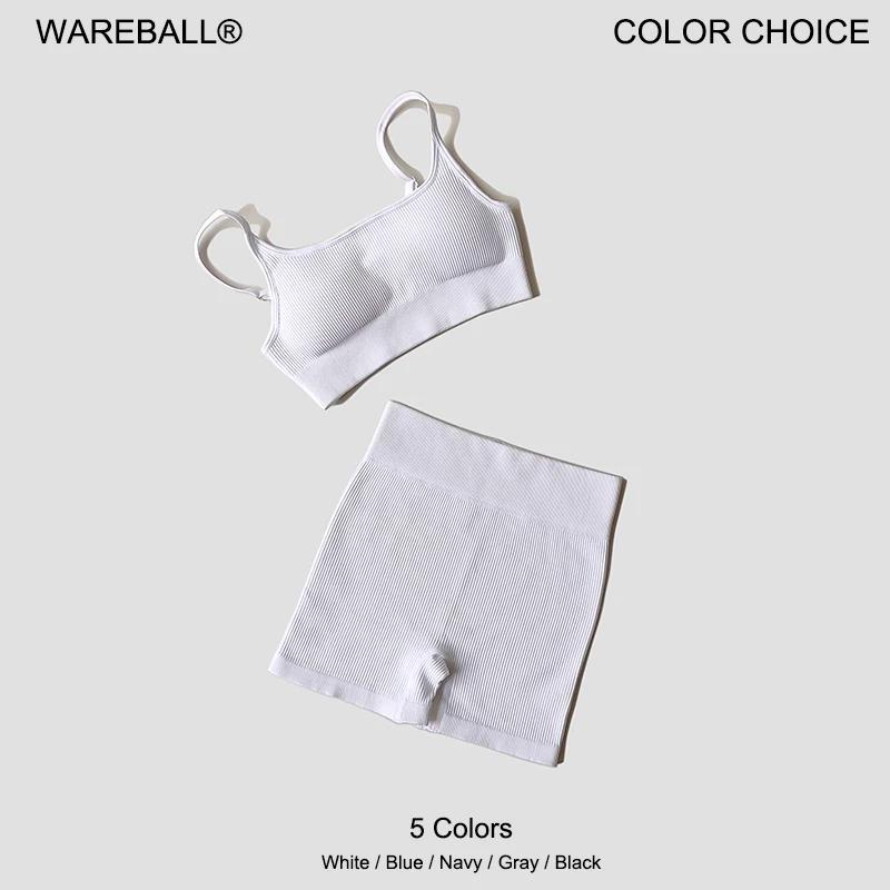 WAREBALL ensemble de Yoga sans couture femme haut court soutien-gorge Leggings 2 pièces tenue femme