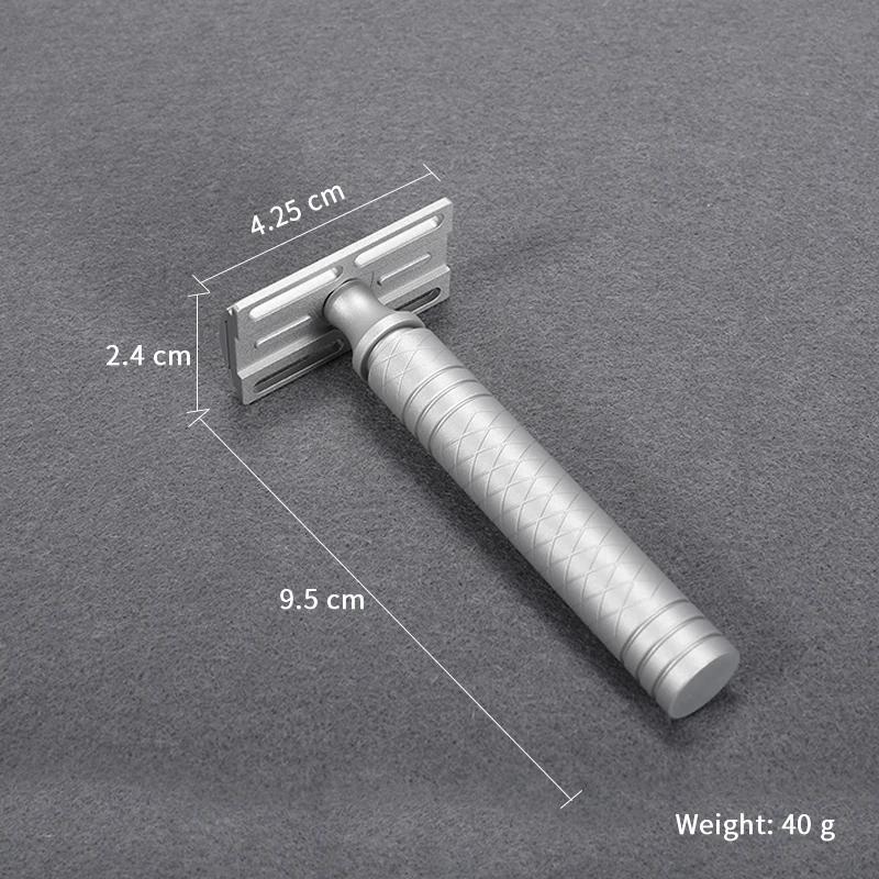 Rasoir léger en alliage d'aluminium à Double tranchant pour hommes, sécurité manuelle CNC, poignée a