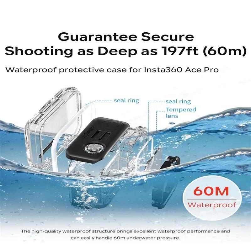 Boîtier étanche pour plongée à 60M, coque de protection pour Insta360 Ace Pro 2/Pro, accessoire pour