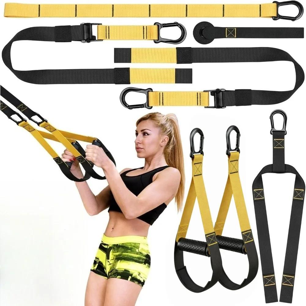 Kit d'entraînement de fitness à domicile avec bandes de résistance, poignées et ancre de porte pour