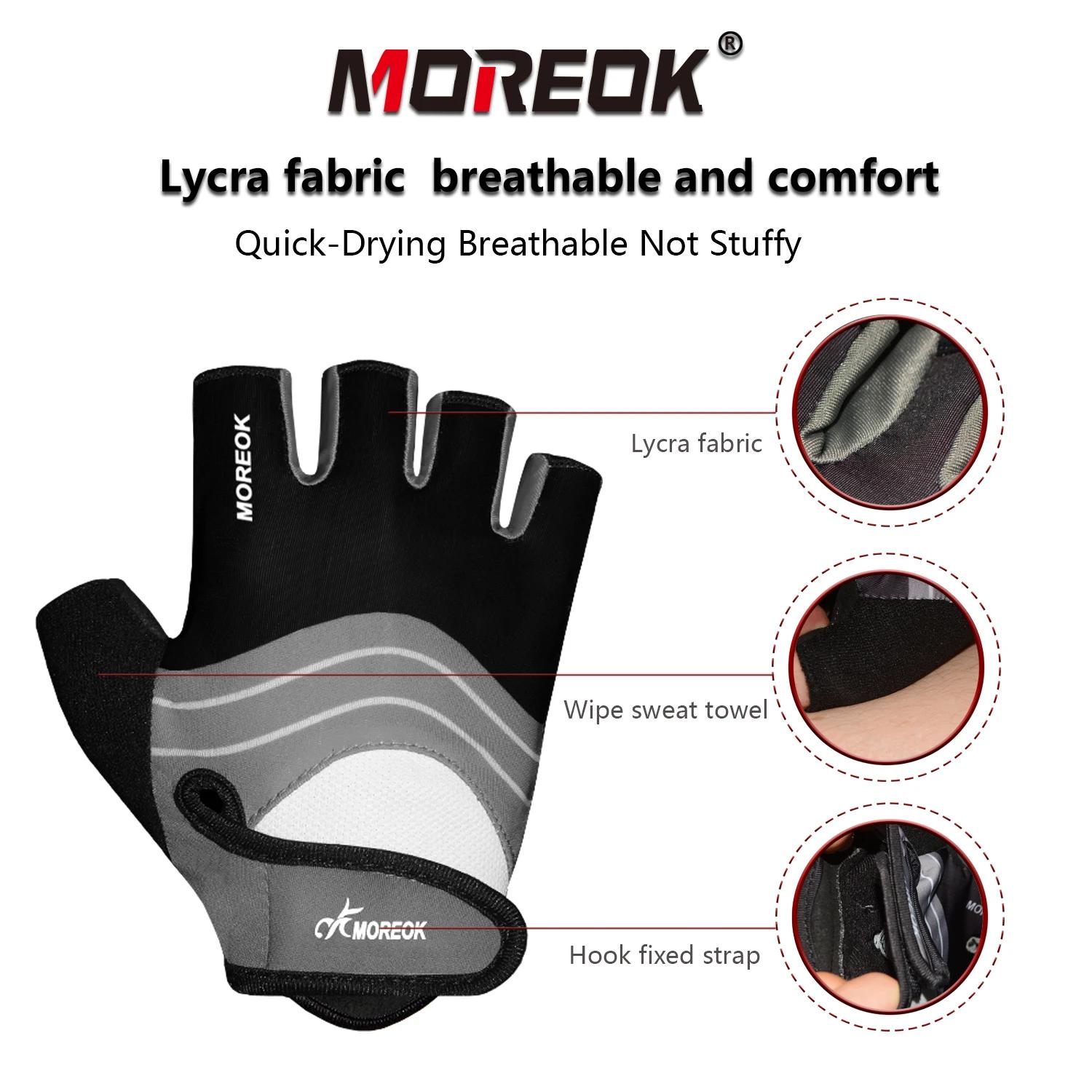 Gants de cyclisme MOREOK, gants de vélo demi-doigts avec coussinets en silicone de 5 mm, gants de vé