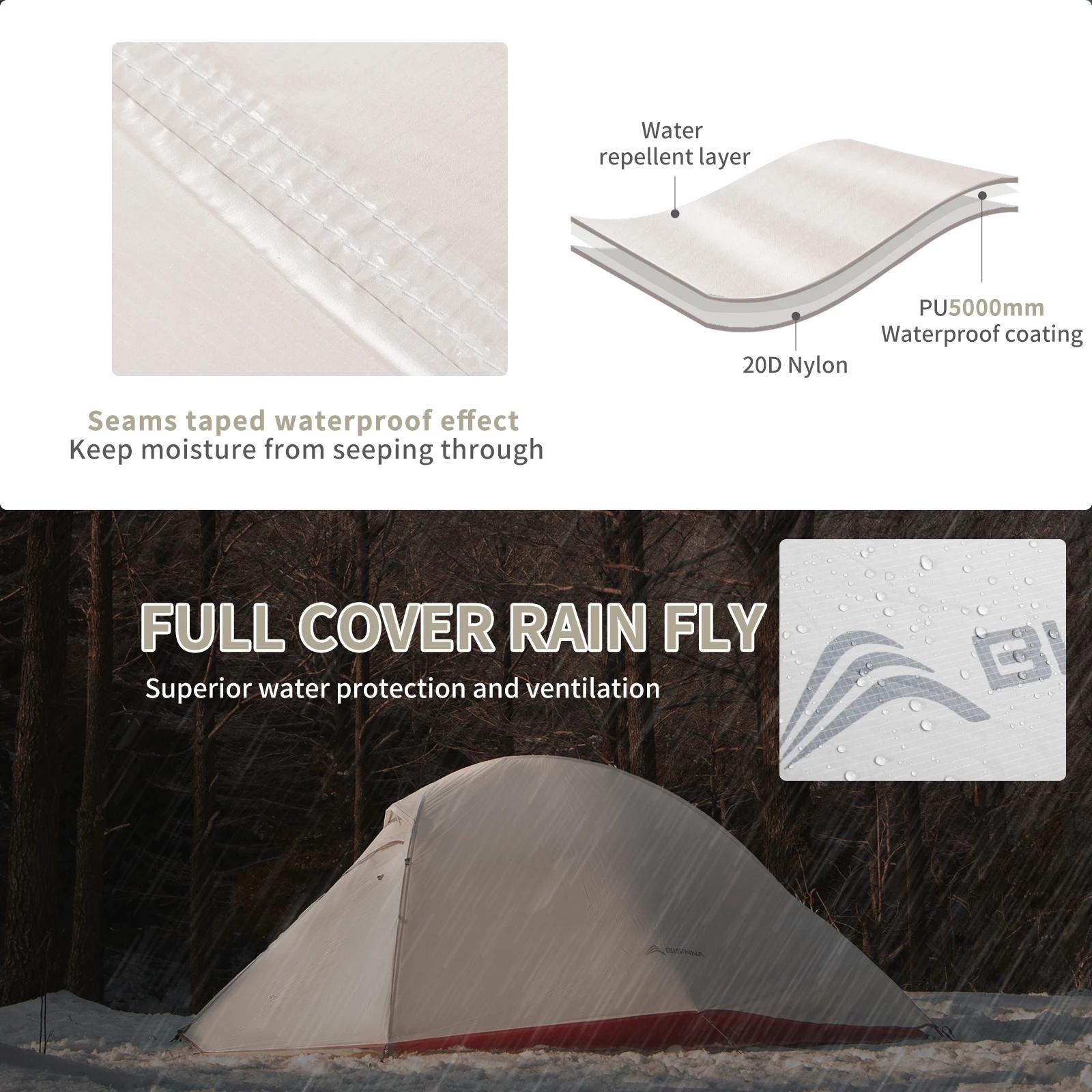 BISINNA Ultra-Léger Camping Tente Sac À Dos Tente 20D Nylon Étanche En Plein Air Randonnée Voyage Te