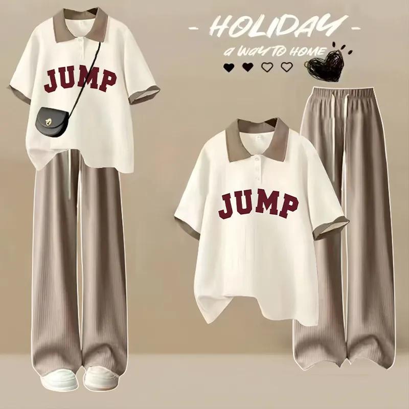 Polo ample japonais à manches courtes, T-shirt tendance, doux et mignon, imprimé de dessin animé, ét