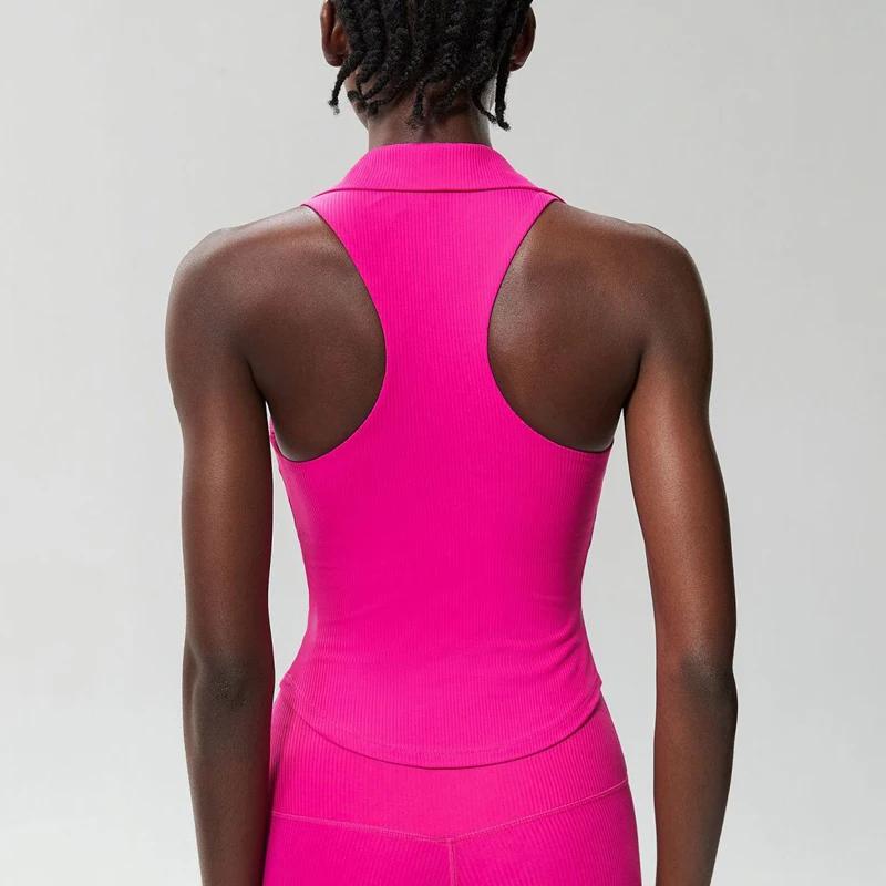 Chemise de Yoga sans manches pour femmes, coupe cintrée, col en v, haut de course, respirant, séchag