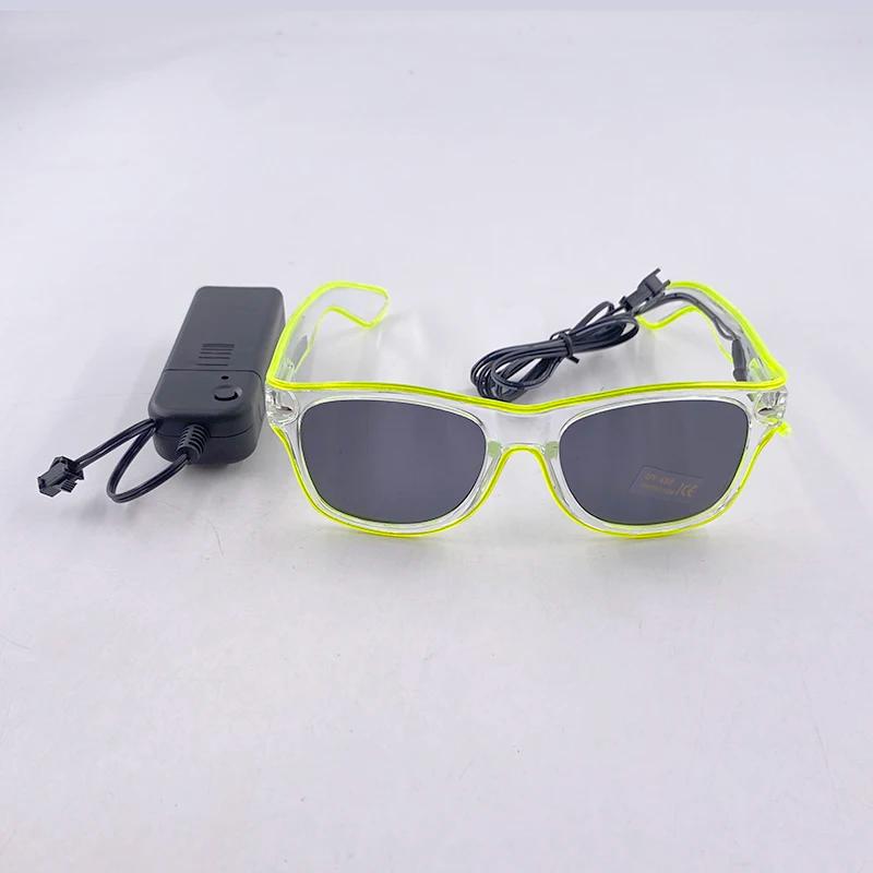 Lunettes lumineuses Led néon pour fête, fil EL, lunettes de soleil scintillantes, nouveauté, cadeau