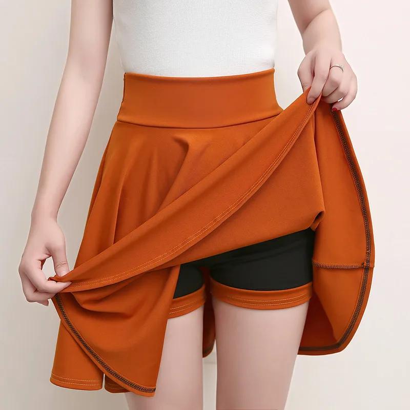 Mini jupe évasée pour femme, jupe courte basique, mode polyvalente, noire, décontractée, patineuse,