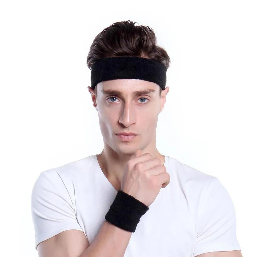 WOSWEIR-Bandeau élastique en coton pour le sport, le basket-ball, le fitness, le volley-ball, le ten