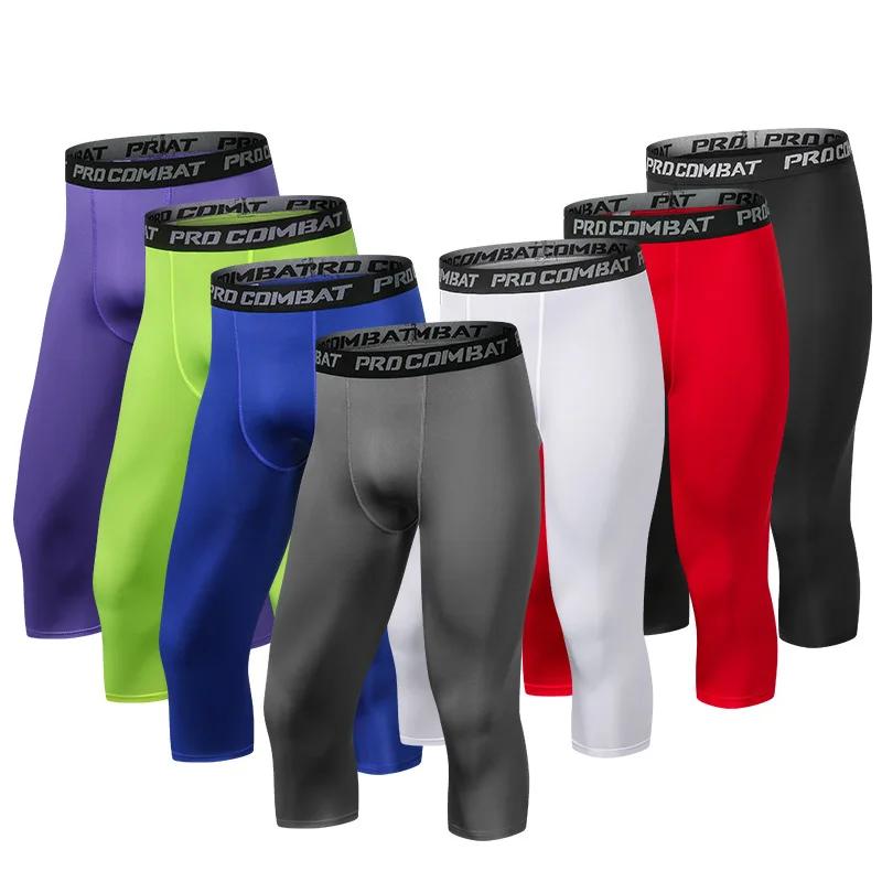 Short compression 3/4 homme - Fitness course à pied - Séchage rapide survêtement sport