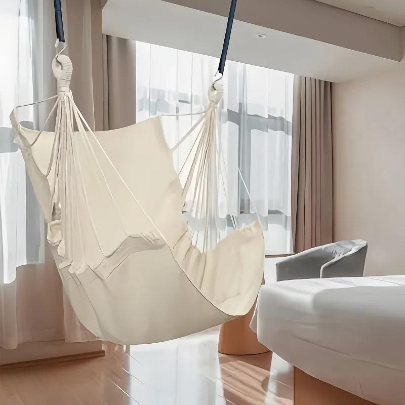 1 chaise hamac suspendue avec sac de rangement pour patio extérieur, balcon, véranda, chambre intéri
