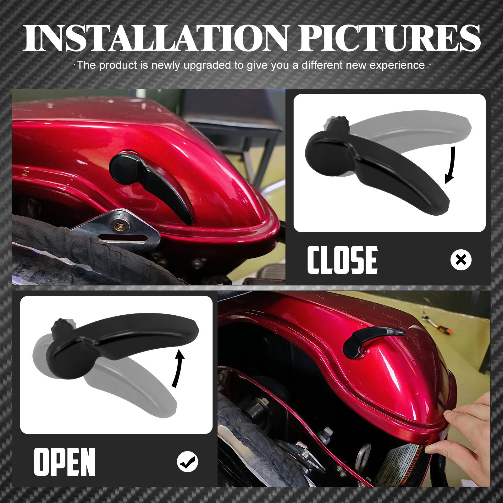 Kit de loquet de sacoche de moto, levier de levage de couvercle noir pour Harley Touring Road King S