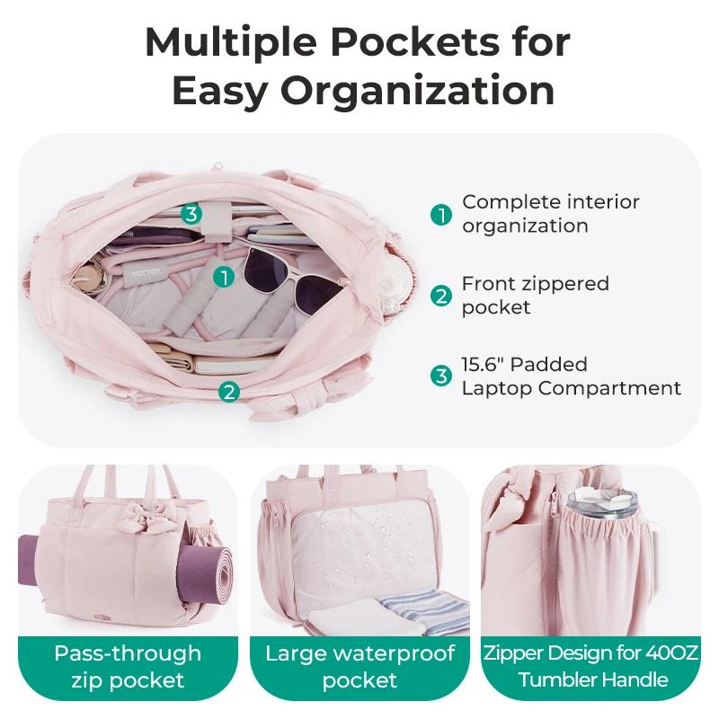 BAGSMART Sac fourre-tout de grande capacité pour femme, sac à main polyvalent pour les déplacements,