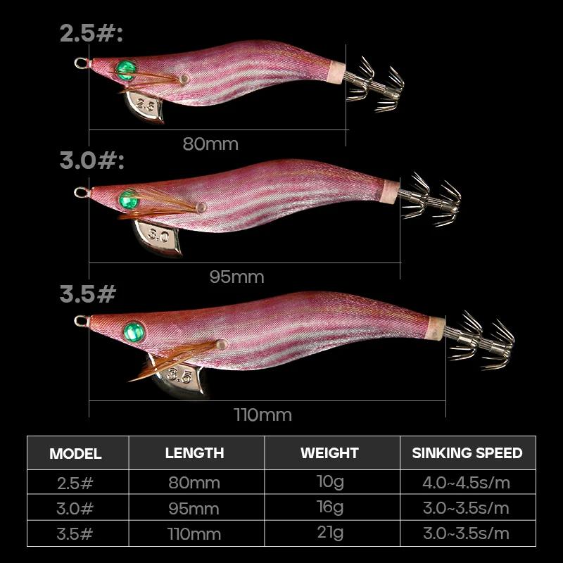 LETOYO 3.0-3.5 # Appât de calmar lumineux gabarit de calmar leurre de pêche appât artificiel pour