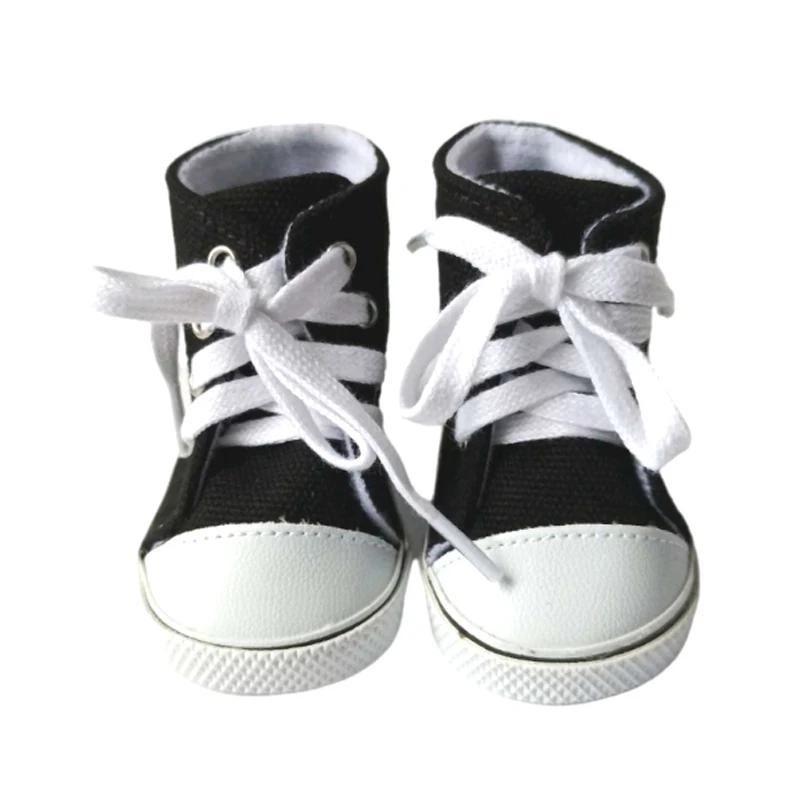 Chaussures d'été pour poupée fille de 18 pouces, Jean, chaussures de poupée de 7cm pour bébé Reborn