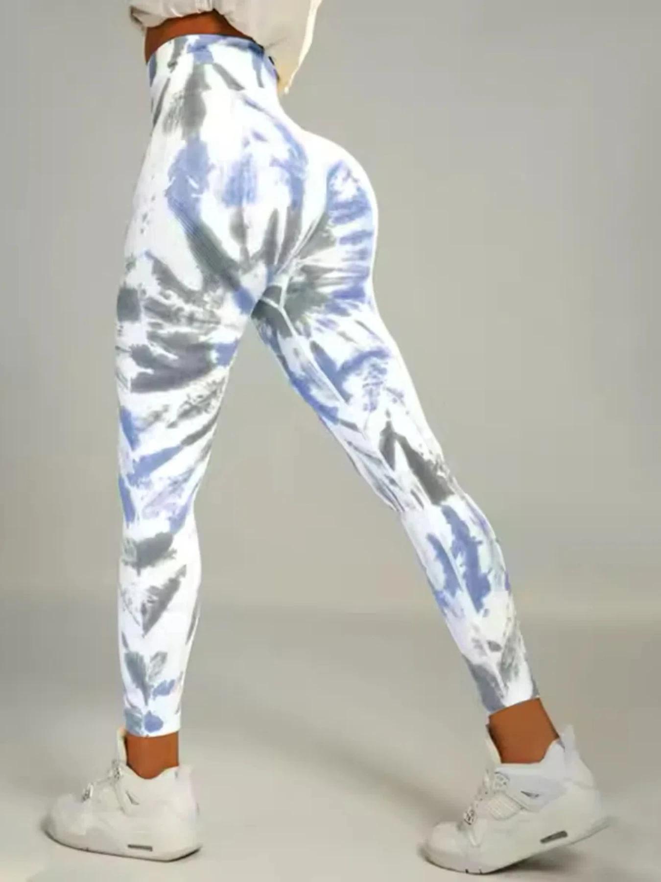 Tie Dye pantalons de Yoga Leggings de gymnastique femmes sans couture taille haute Push Up collants
