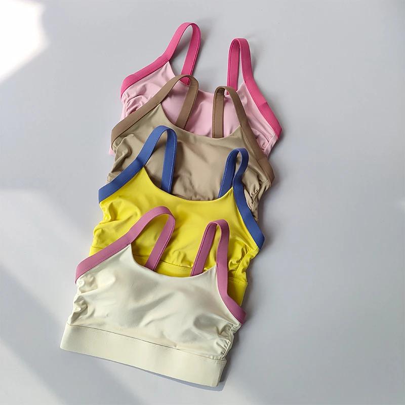 Soutien-gorge de sport à dos ouvert pour femme, sous-vêtements de course, yoga, fitness, gym, haut c