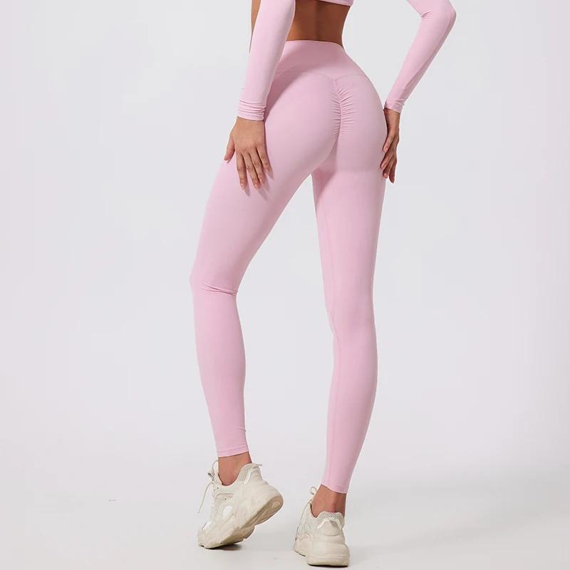 Leggings de sport Hearuisavy femme taille haute séchage rapide effet push-up pour course yoga