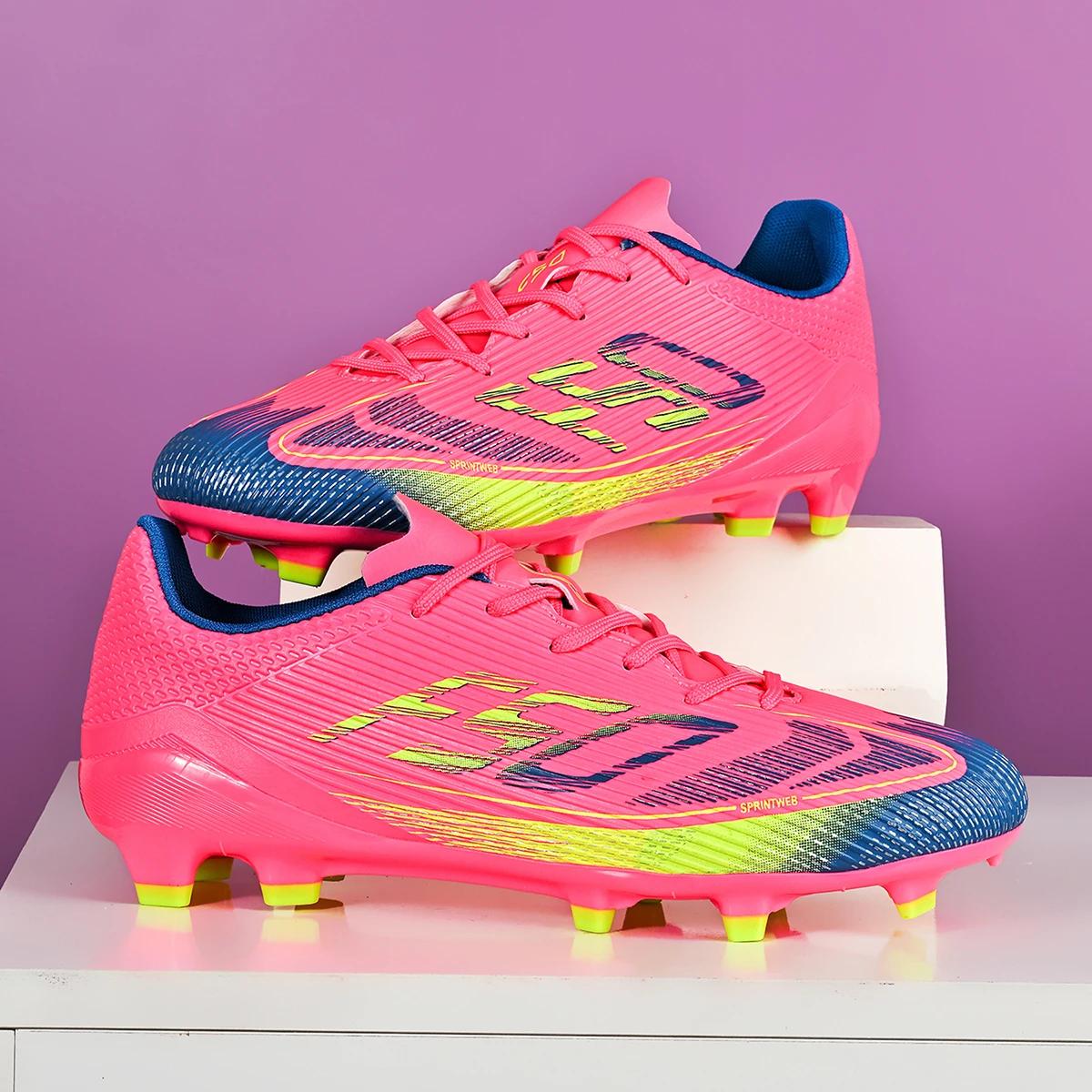 Chaussures de football professionnelles respirantes FG/AG à crampons longs, chaussures de sport univ
