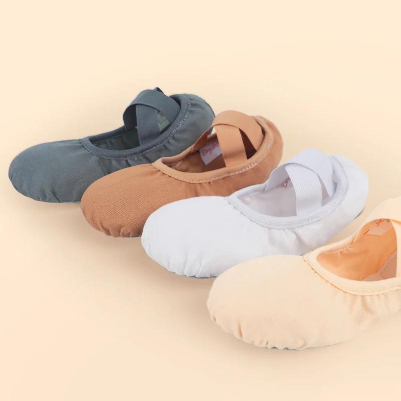 Chaussures de ballet en toile pour femmes - Ballerines plates souples antidérapantes