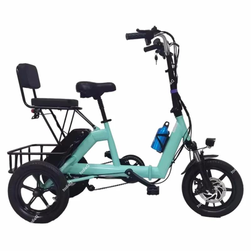 Tricycle électrique pliant pour adultes 48V 350W, vélo électrique Portable pliable à 3 roues pour fe