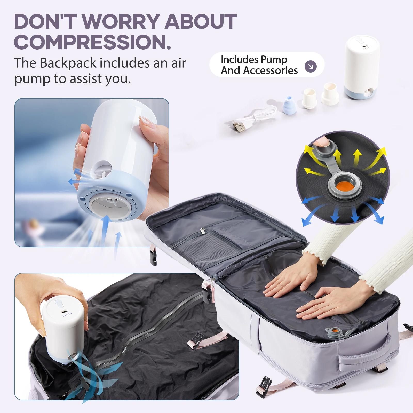 Sac à dos de compression sous vide avec pompe à vide, sac à dos de voyage gain de place pour vêtemen