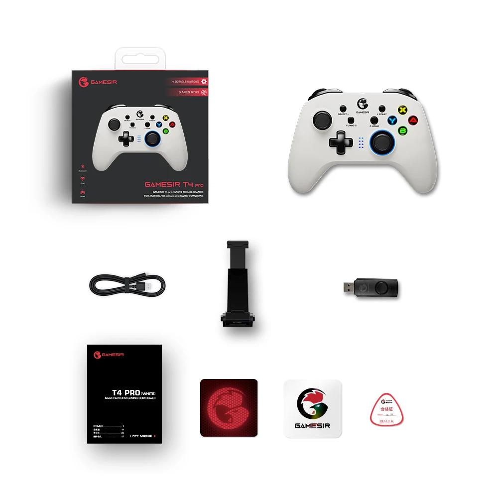 GameSir T4 Pro Version blanche contrôleur de jeu Bluetooth manette de jeu sans fil 2.4G pour Nintend