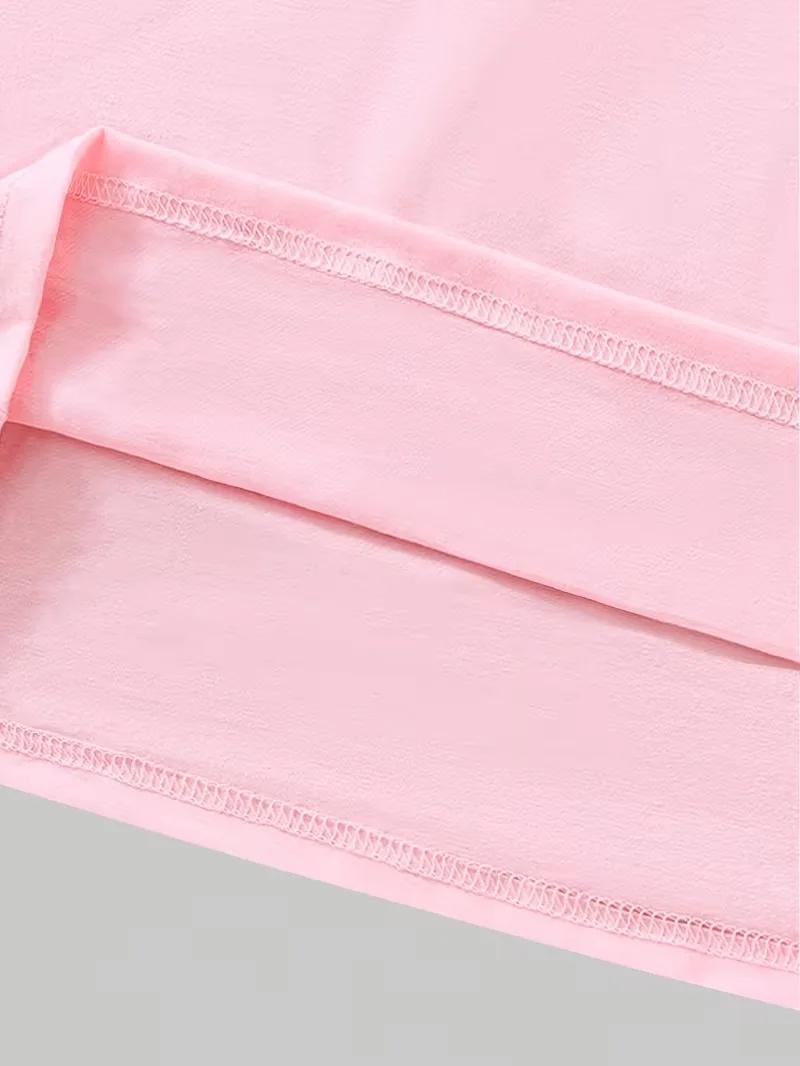 Tenue noire et rose stylée pour filles de 4 à 12 ans : T-shirt à manches courtes et pantalon évasé !