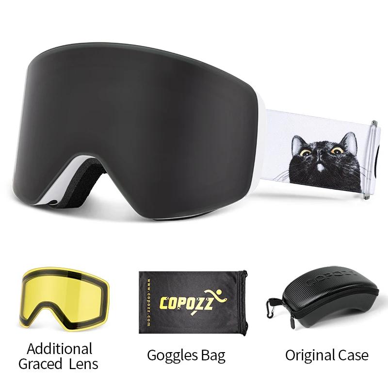 COPOZZ lunettes de Ski d'hiver professionnelles magnétiques à changement rapide Double couche Anti-b