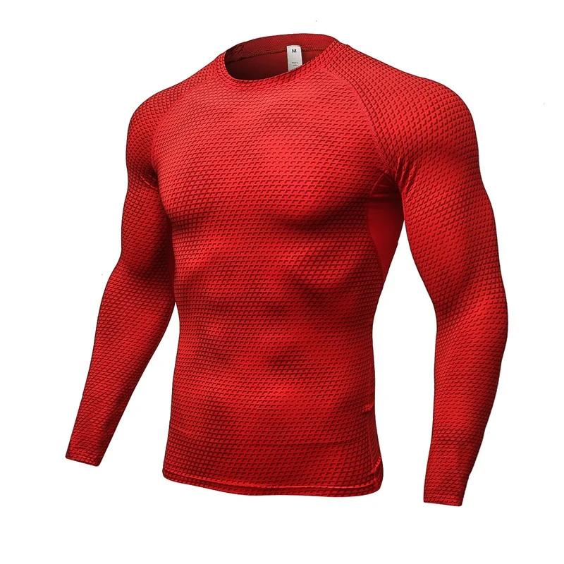 Chemise manches longues Homme élastique séchage rapide - T-Shirt gymnastique serré - Sous-vêtements athlétiques entraînement