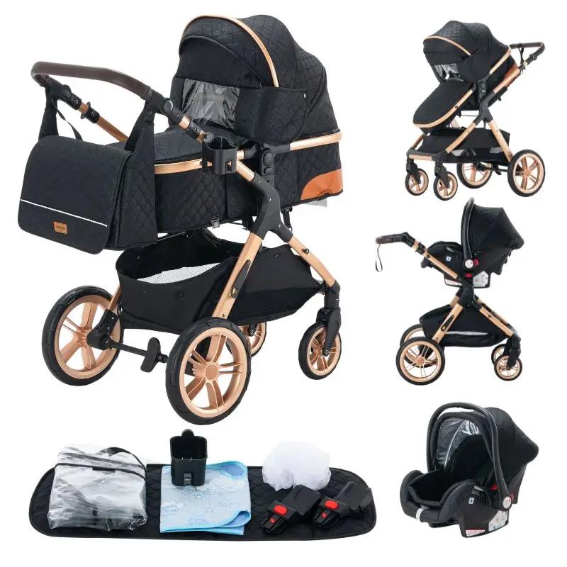 Poussette 3 en 1 pour bébé, voiturette pour bébé, articles pour nouveau-né, poussettes légères, sièg