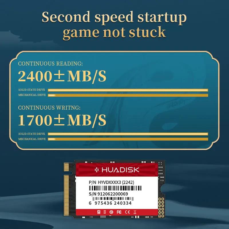 HUADISK M 2 NVMe SSD 512GB 256gb 128GB M.2 2242 Nvme PCIe 2242 SSD 1 to disque SSD interne pour Oran