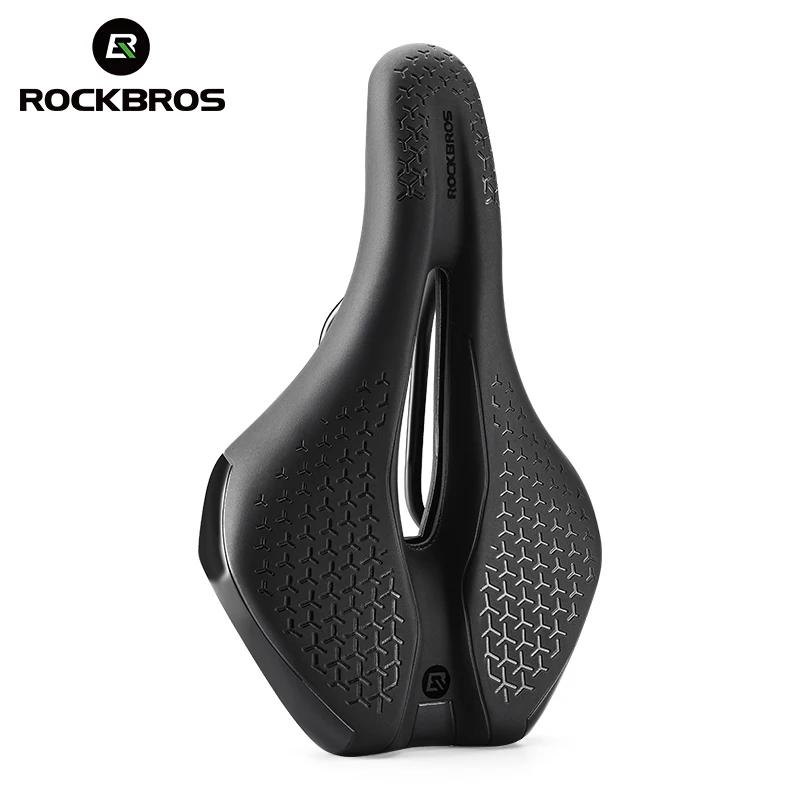 ROCKBROS selle de vélo creux respirant antichoc siège de cyclisme PU coussin en cuir antidérapant lé