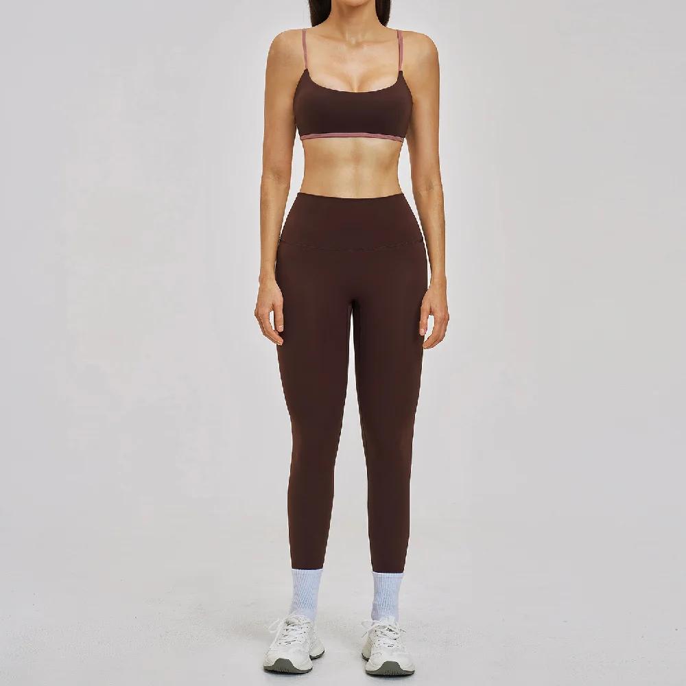Ensemble de yoga 2 pièces pour femme, tenue de sport, vêtements de fitness, ensemble de sport avec s