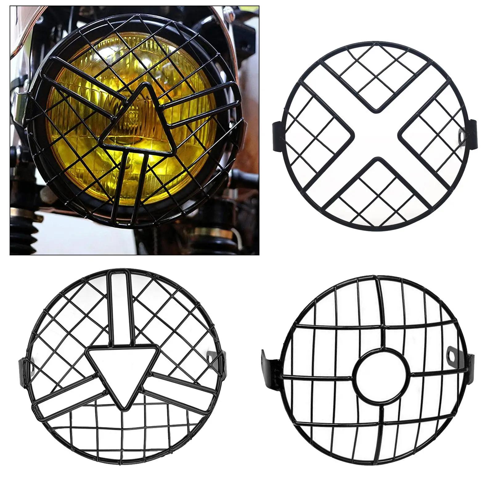 6.5 "moto phare maille gril garde avant lampe maille Grille couverture protecteur pour café Racer Cr