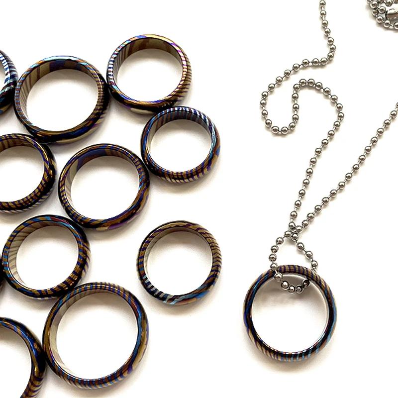 Anneau de doigt rond en titane tactique d'extérieur, pendentif, jouets décoratifs