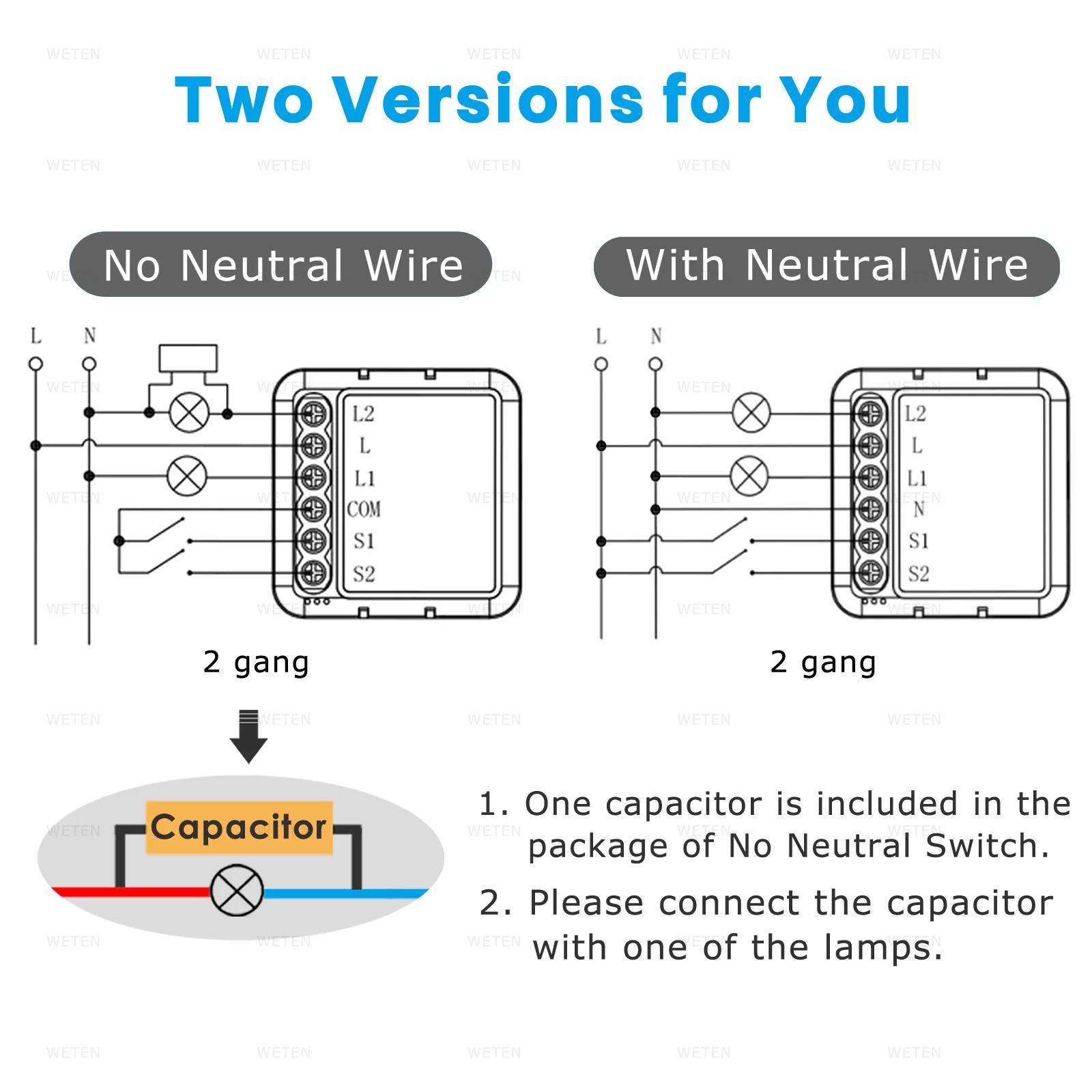 Tuya Zigbee 3.0 Mini Module de commutation intelligent relais sans fil neutre contrôle bidirectionne