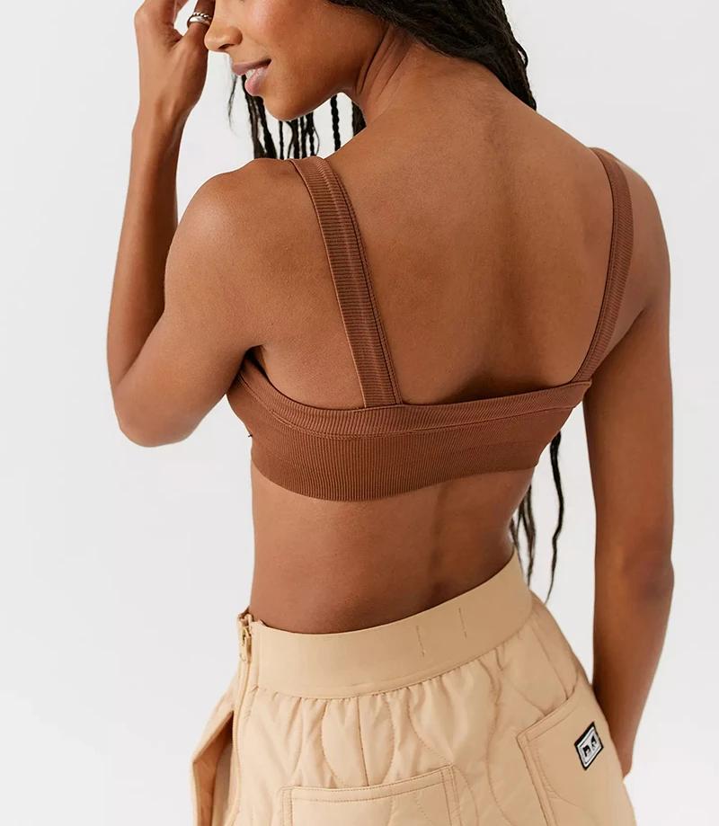 Haut tubulaire en coton tricoté pour femmes, extensible, côtelé, sans manches, Streetwear, Slim, bla