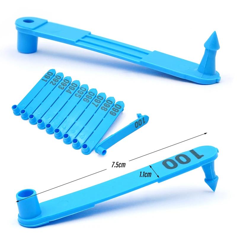 1 ensemble d'étiquettes d'oreille pour animaux de bétail et de chèvre, pinces pour chiens, lapins, m