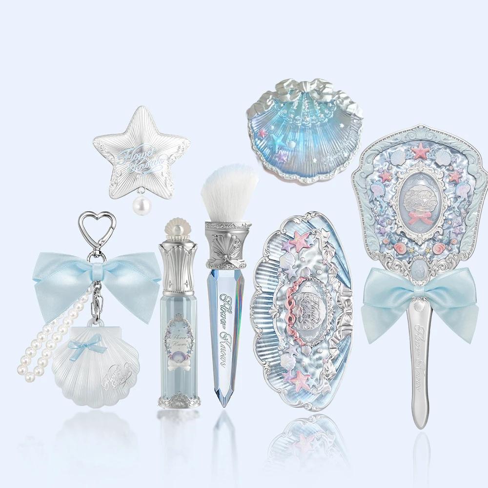 Coffret Maquillage Flower Knows Mermaid Glow Fard à Paupières Gloss Blush Série Perle Coquillage Nou