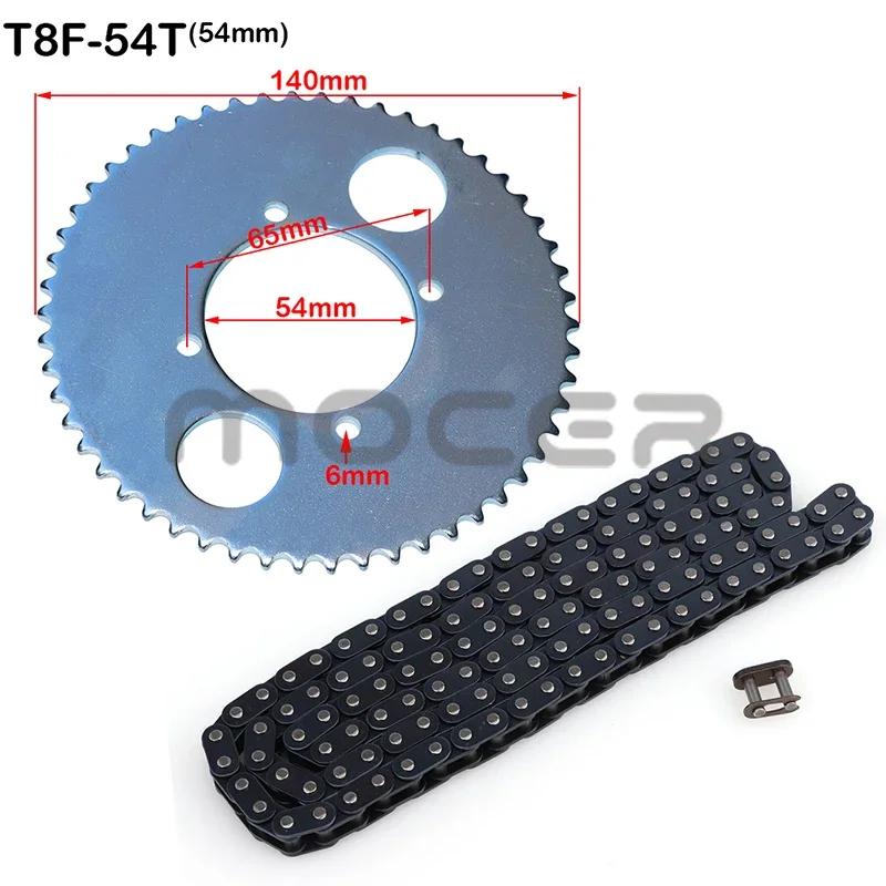 Oh à maillons pour mini moto, dents T8F, 54T, 26mm, 29mm, 35mm, 54mm, Pignon arrière T8F 136, 47cc,