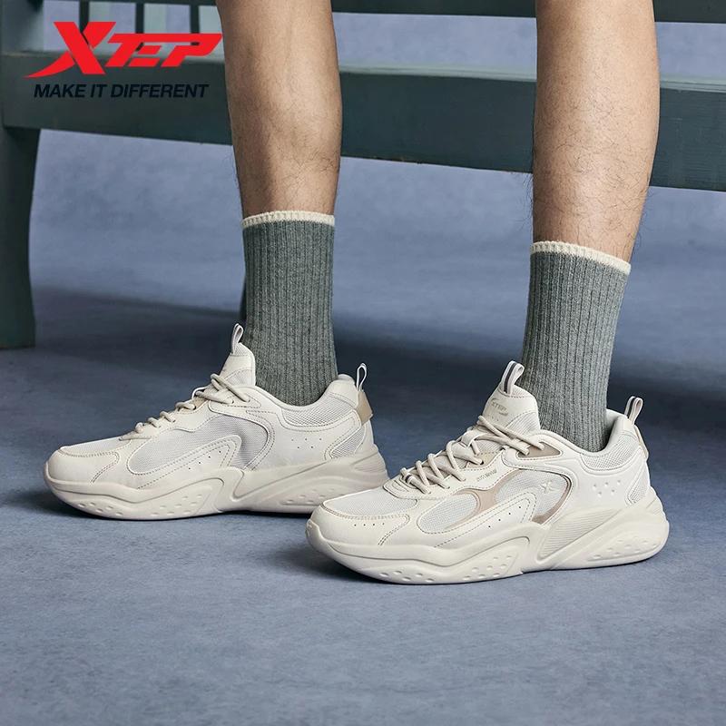Chaussures Xtep homme été 2025 - Léger maille respirant semelles épaisses rehaussantes style rétro