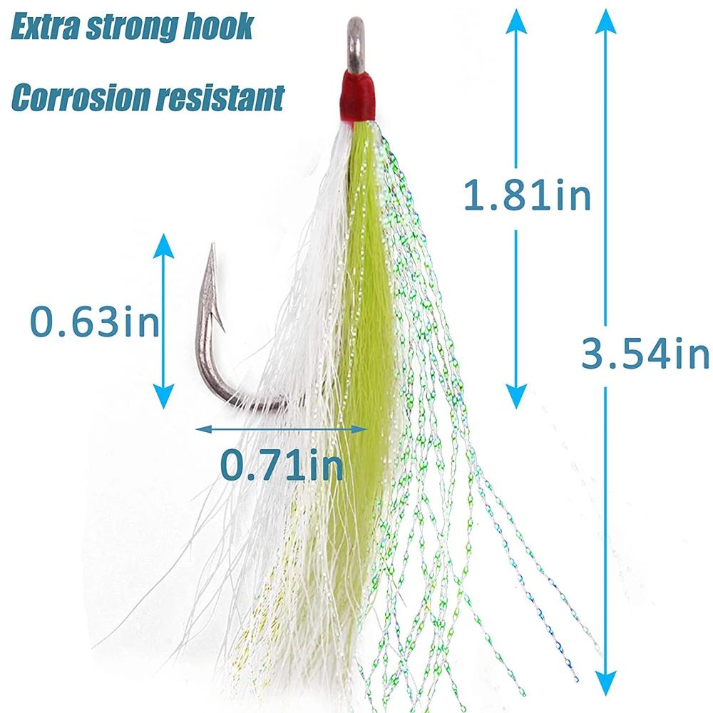8 pièces/4 pièces Bucktail Teasers crochet de pêche leurres de pêche en eau salée plate-forme en aci